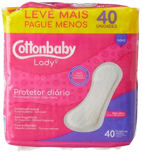 Protetor Diário Sem Abas Suave Cottonbaby Lady Pacote 40 Unidades Leve Mais Pague Menos
