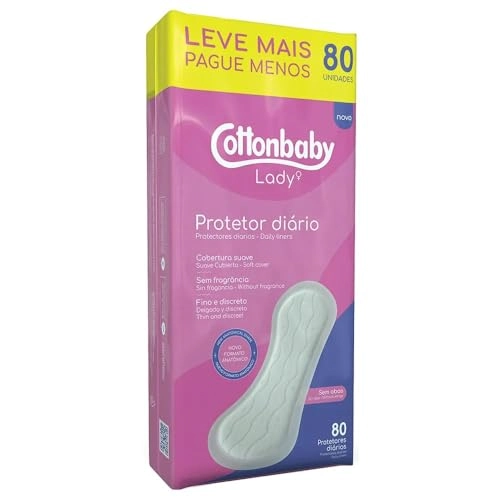 Protetor Diário Sem Abas Suave Cottonbaby Lady Pacote 80 Unidades Leve Mais Pague Menos