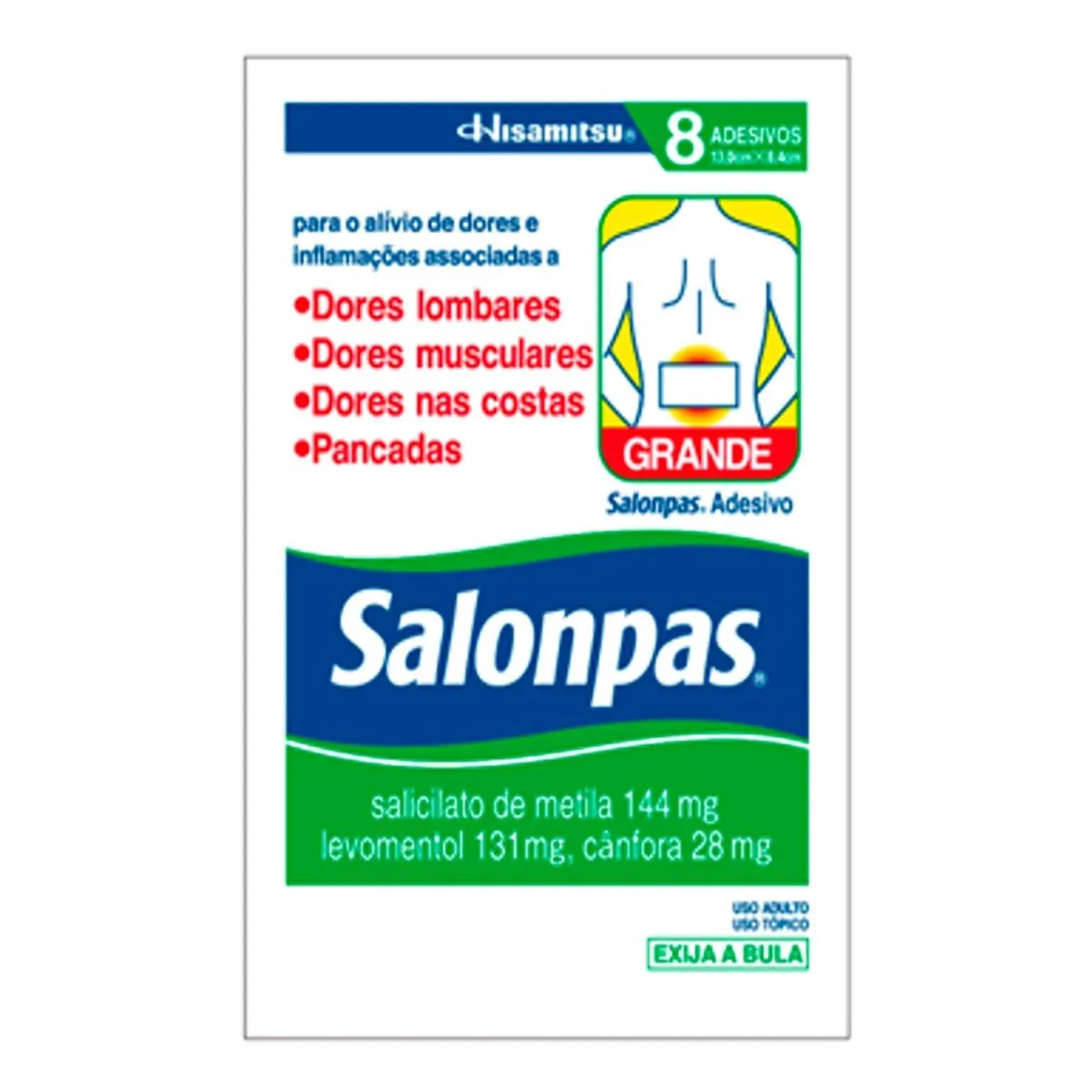 Salonpas 144,0 131,0 28,4mg Ades Cx 08 Und. Tam. Gde