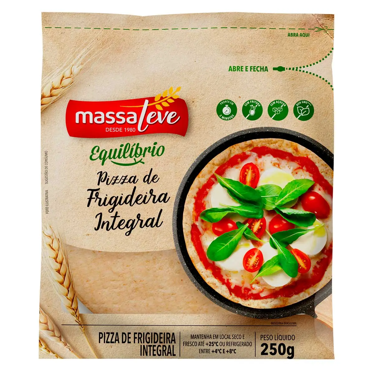 Pizza M Leve Integral Frigideira