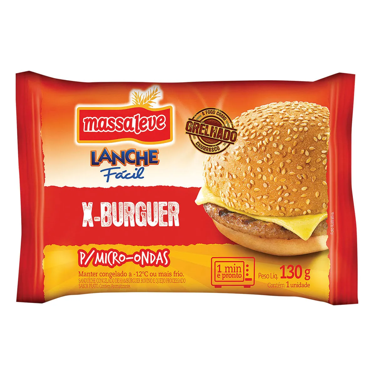 Lanche Fácil X-Burguer Massa Leve 130g