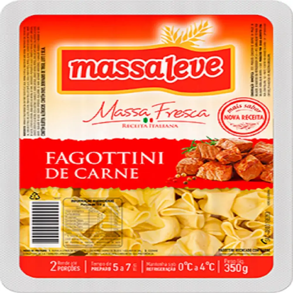 Fagottini Carne Massa Leve Bandeja 350g