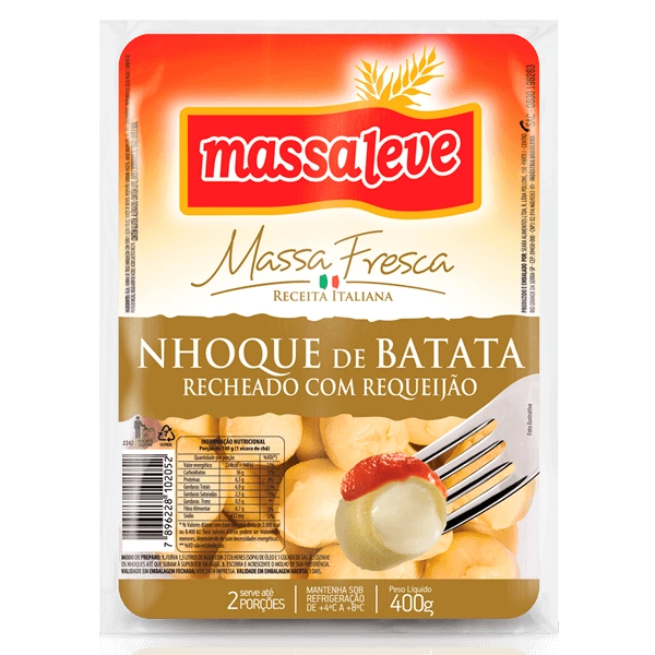 Nhoque com Recheio de Requeijão MASSA LEVE 400g