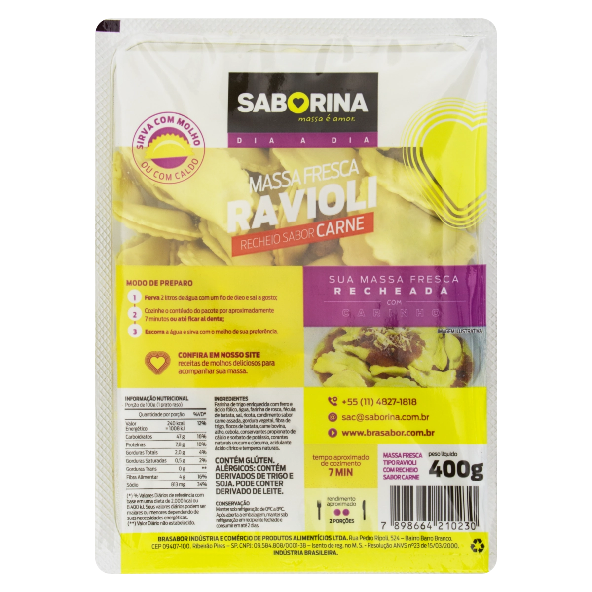 Ravioli Saborina Carne 400gr