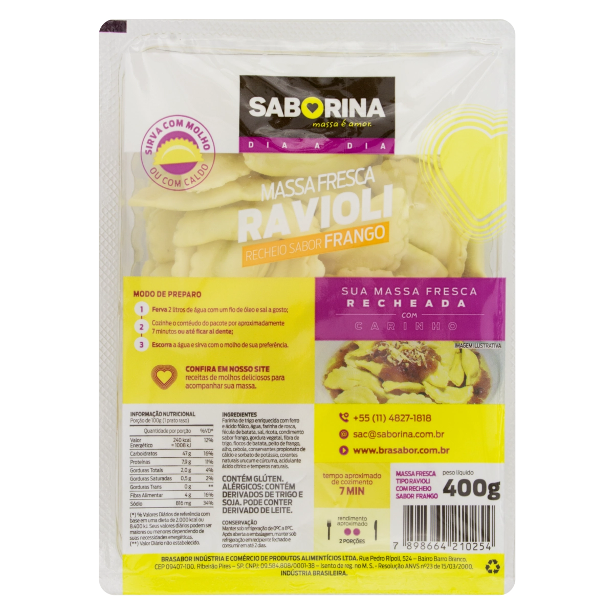 Ravioli Saborina Frango 400gr