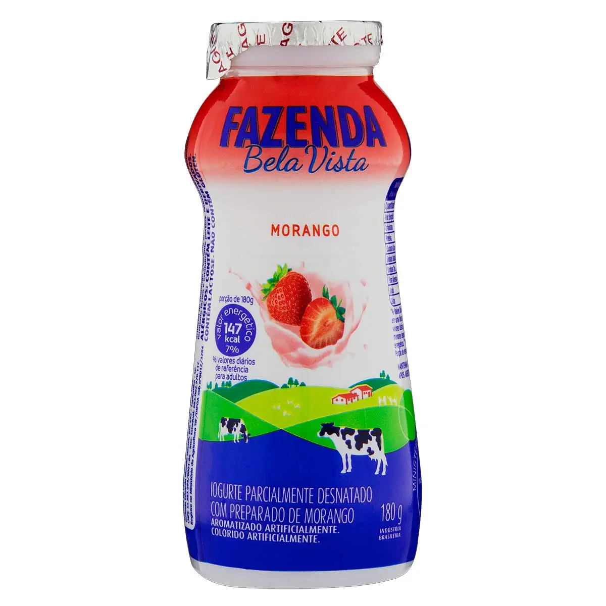 Iogurte Semidesnatado Fazenda Bela Vista Morango 180 g