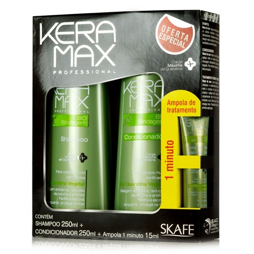 Keramax Bio Blindagem Kit Shampoo Condicionador Ampola