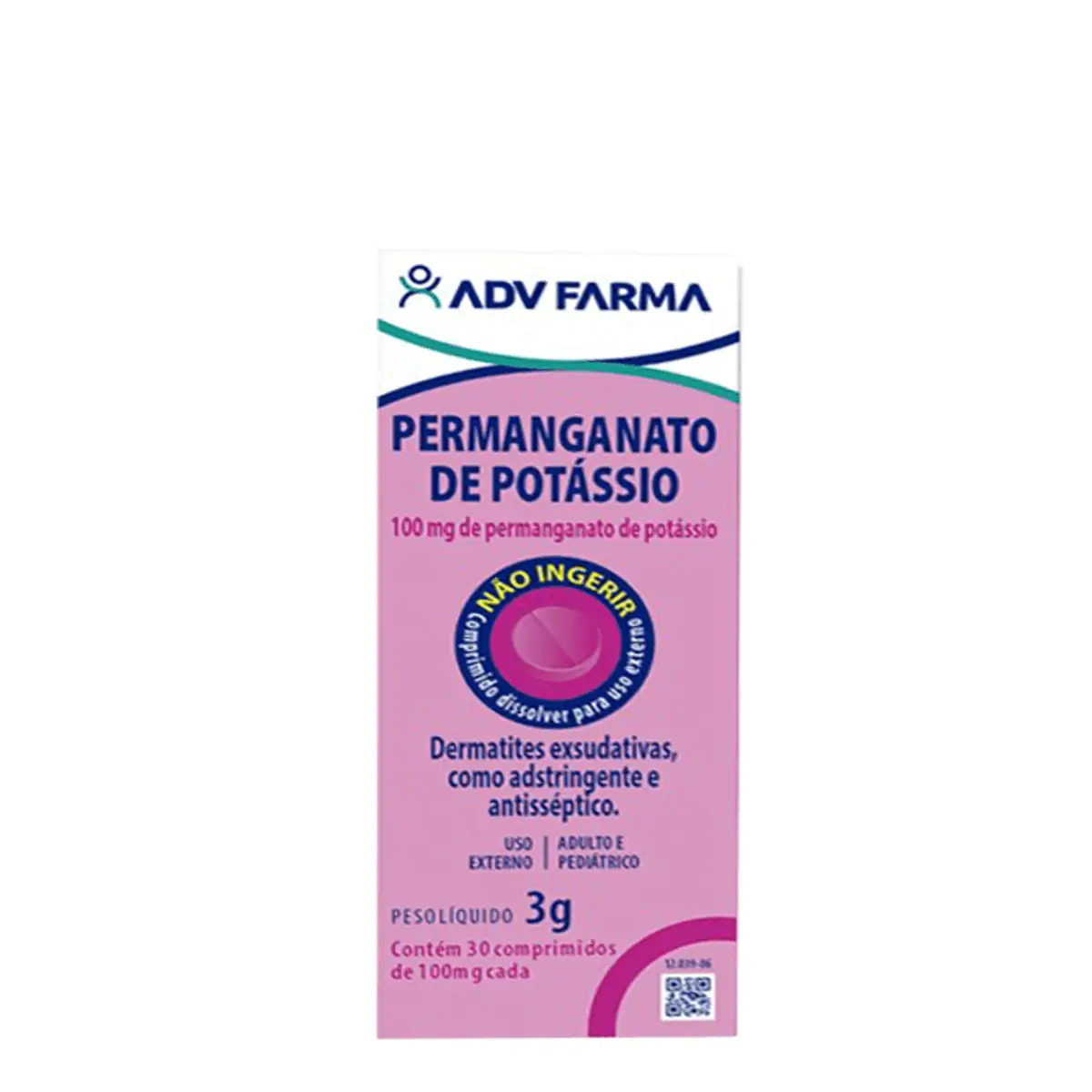 Permanganato De Potássio Adv Farma Caixa 3g 30 Comprimidos