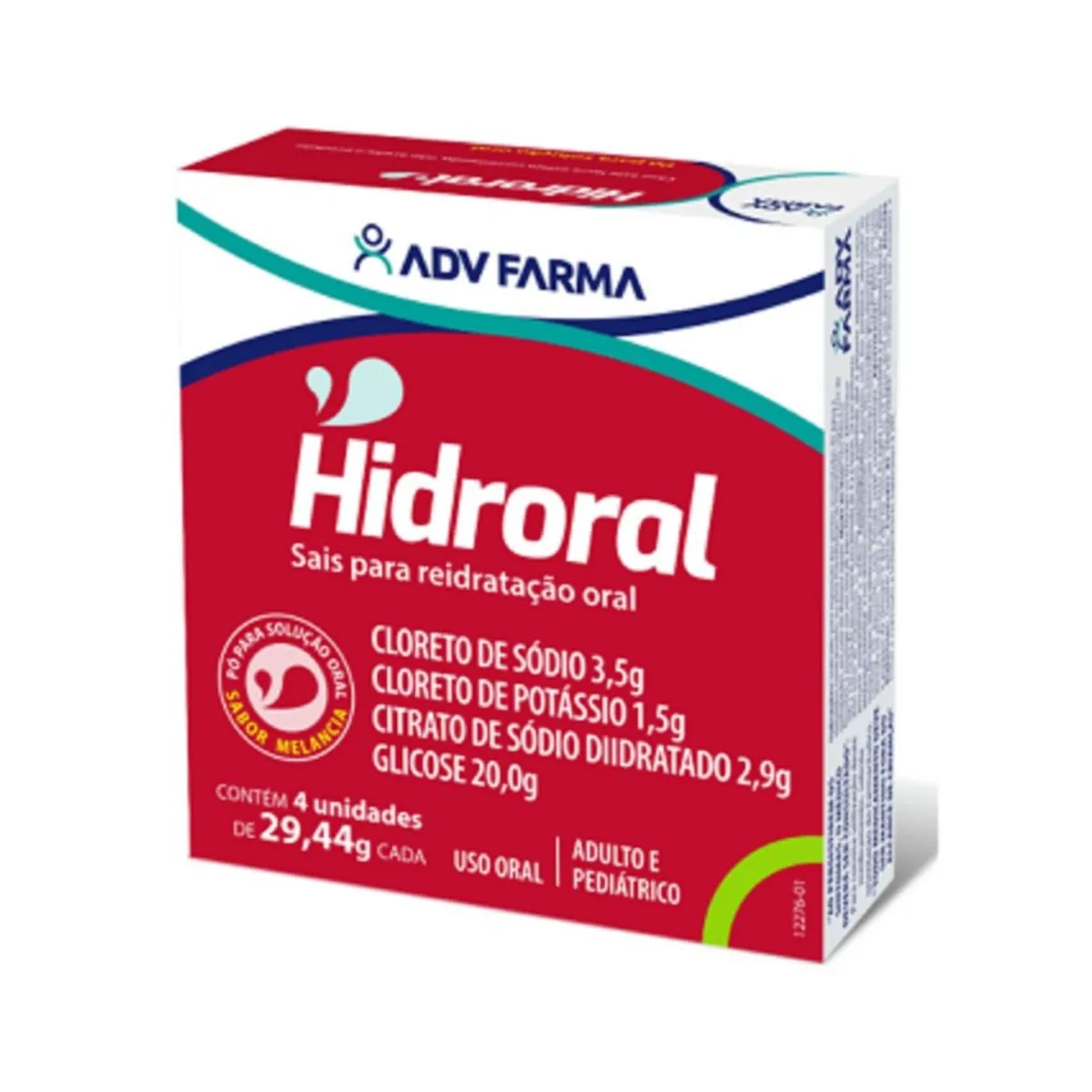 Hidroral Reidratante Melancia com 4 Sachês de 29,44 g cada