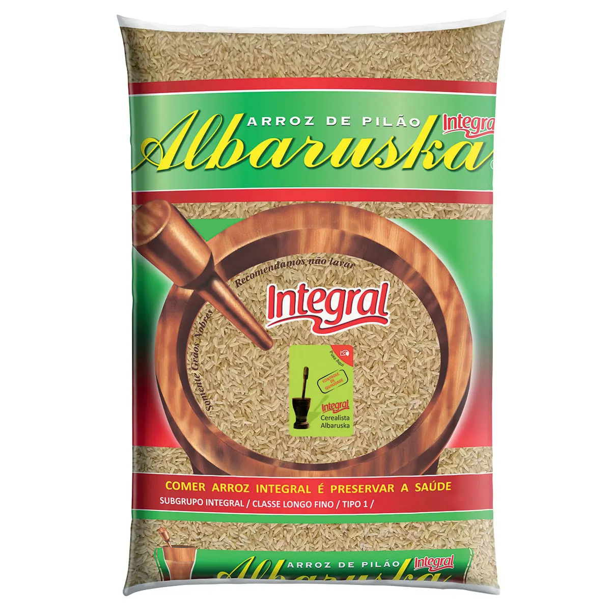 Arroz De Pilão Tipo 1 Integral Albaruska Pacote 1kg