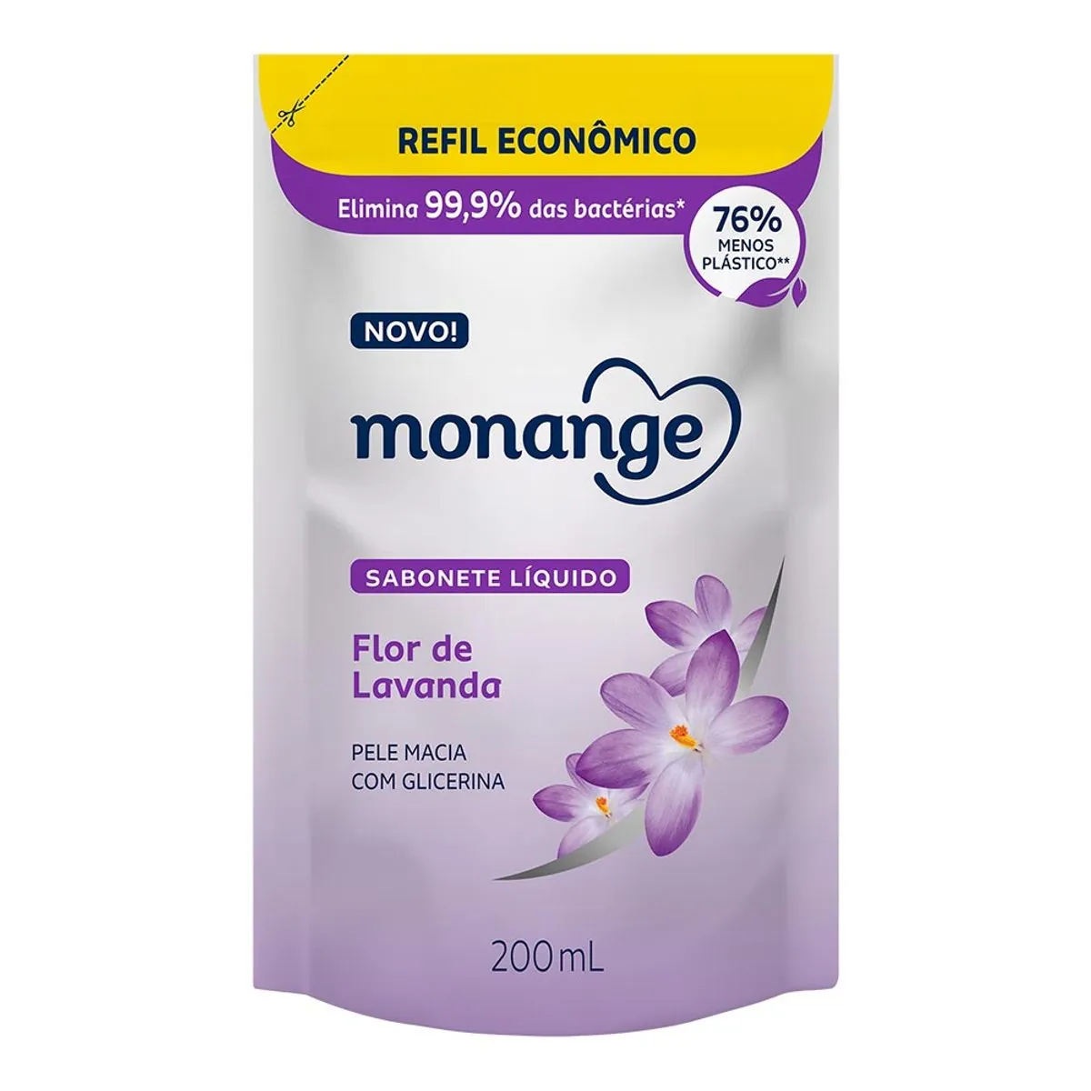 Refil Sabonete Líquido Monange Flor de Lavanda 200ml