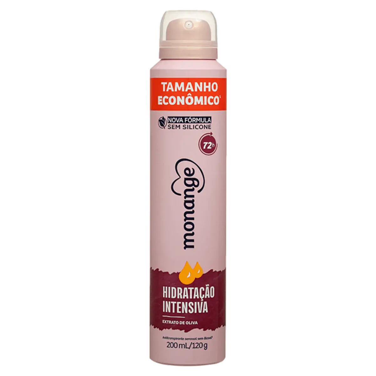 Antitranspirante Aerossol Hidratação Intensa Monange 200ml Spray Tamanho Econômico