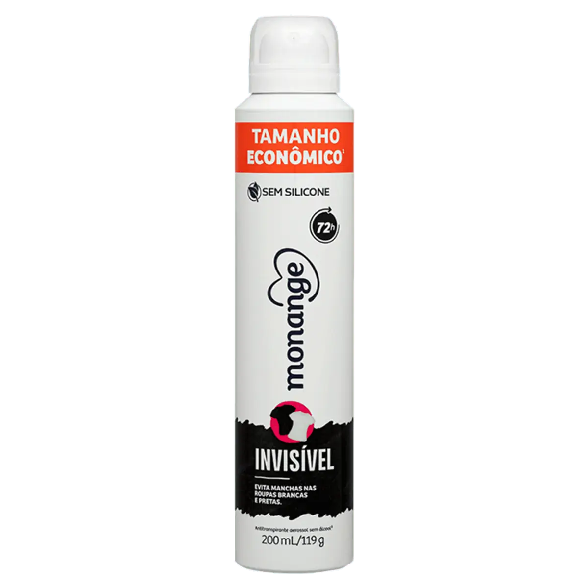 Antitranspirante Aerossol Invisível Monange 200ml Spray Tamanho Econômico