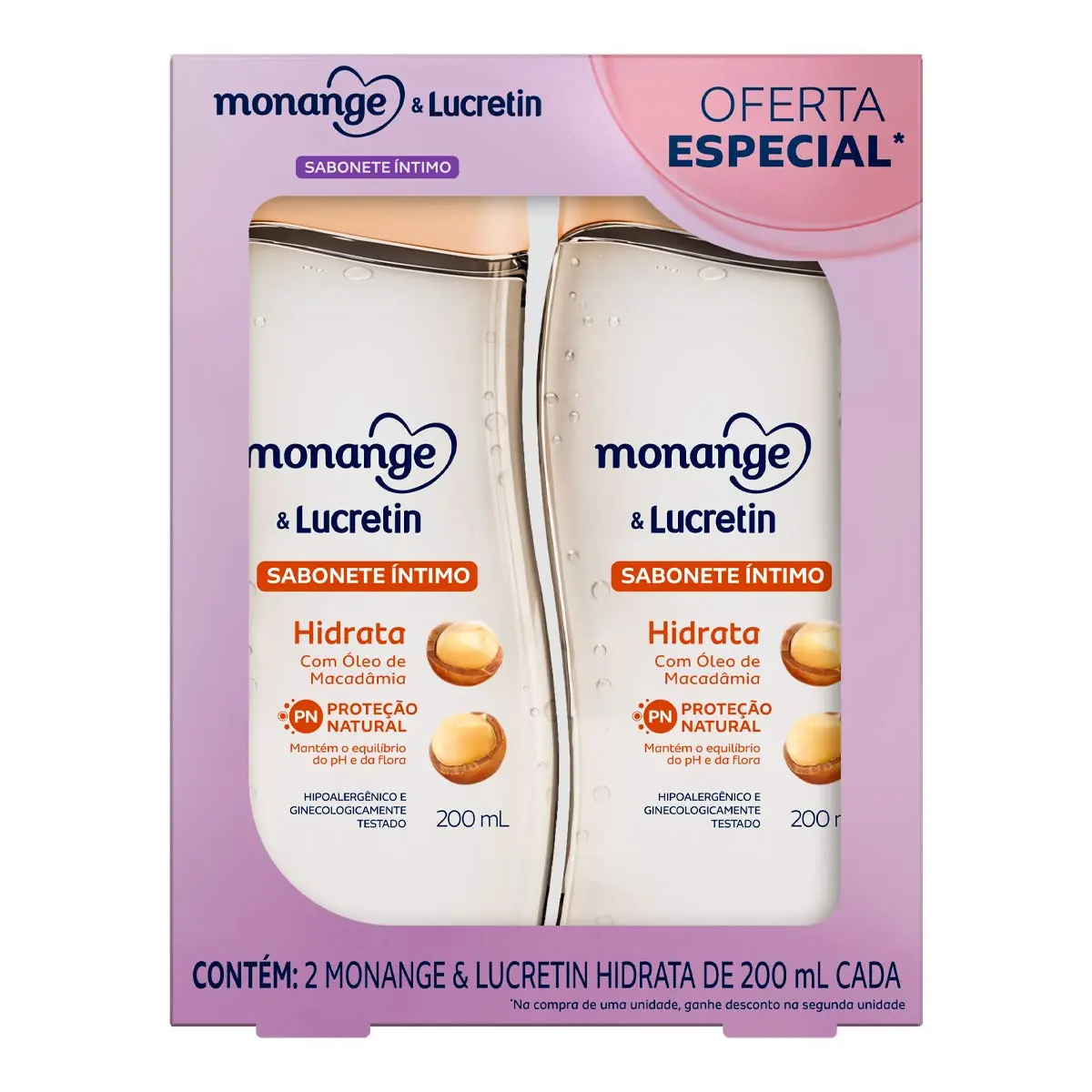 Kit Monange Sabonete Intimo Hidrata 2x200ml