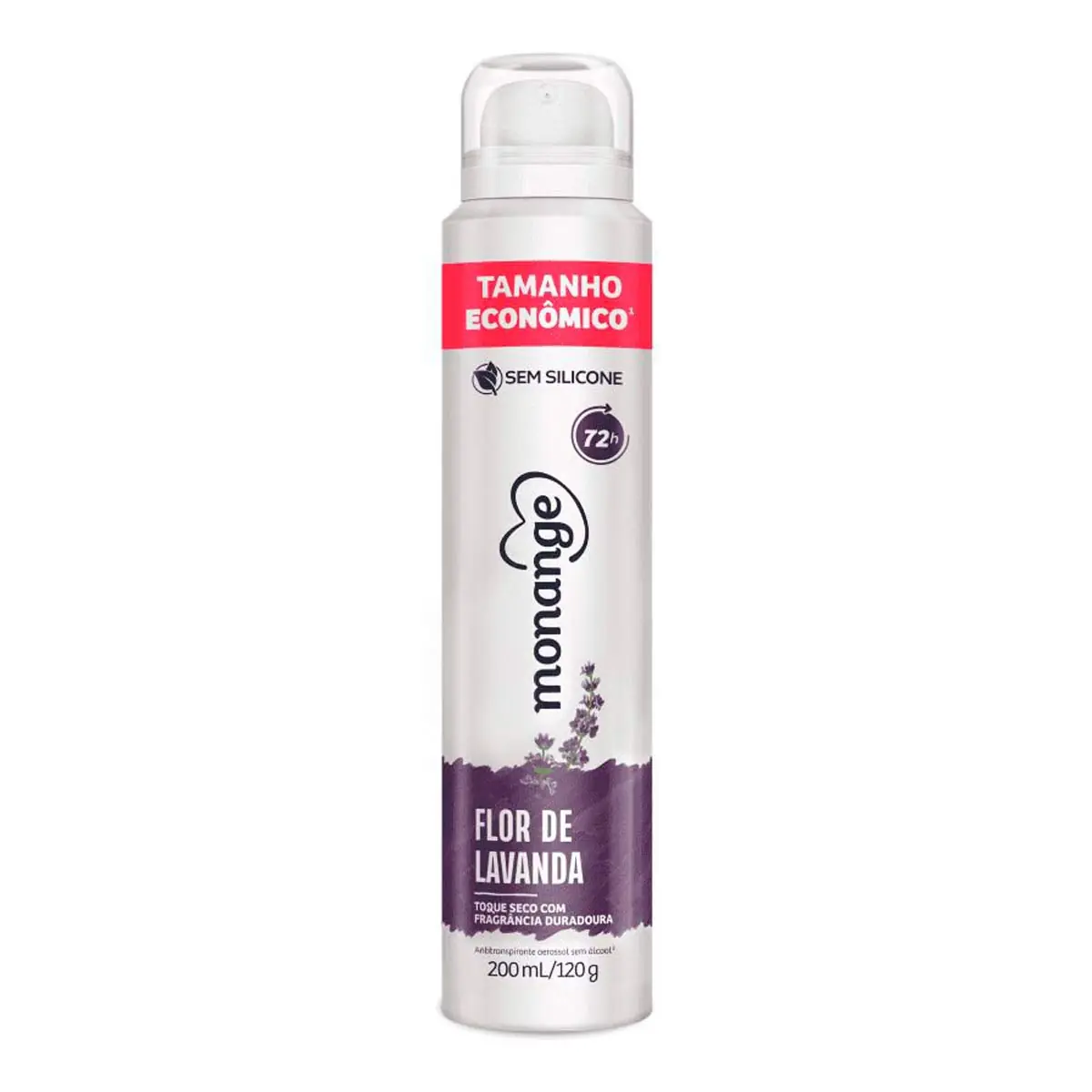 Antitranspirante Aerossol Flor De Lavanda Monange 200ml Spray Tamanho Econômico