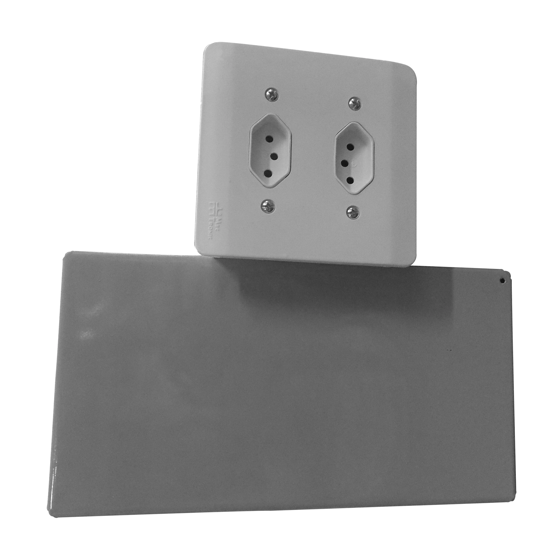 Cofre Tomada Chave 11L 18x33x9,5cm Embutir Aço Prata