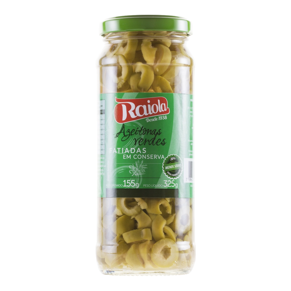 Azeitona Verde em Conserva Fatiada Raiola Vidro 155g