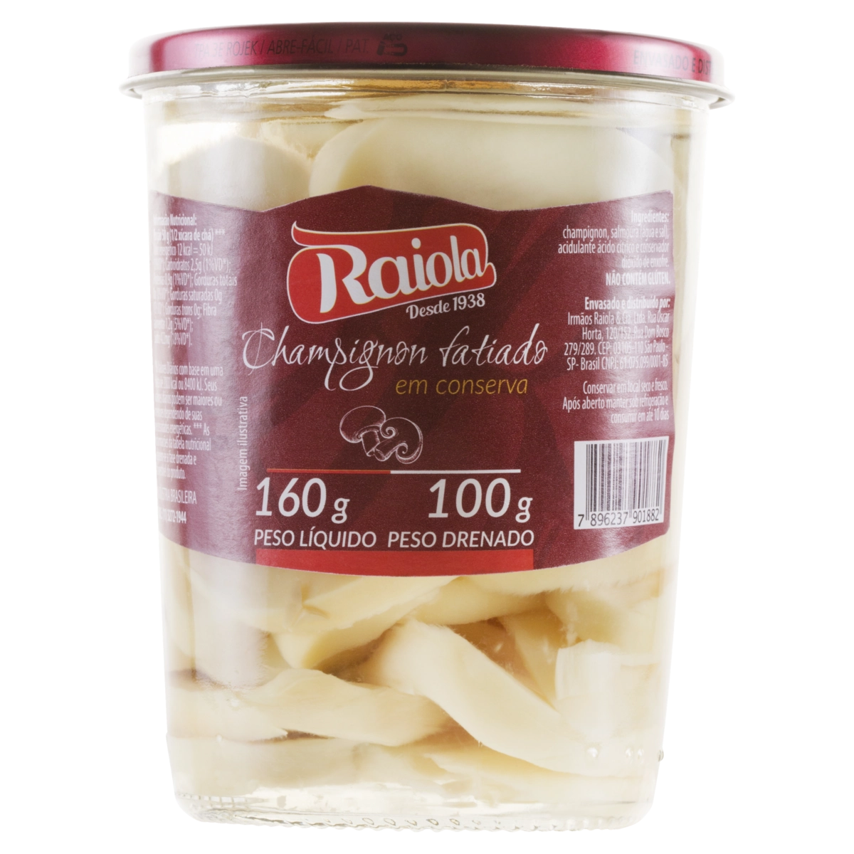 Champignon em Conserva Fatiado RAIOLA Vidro 100g