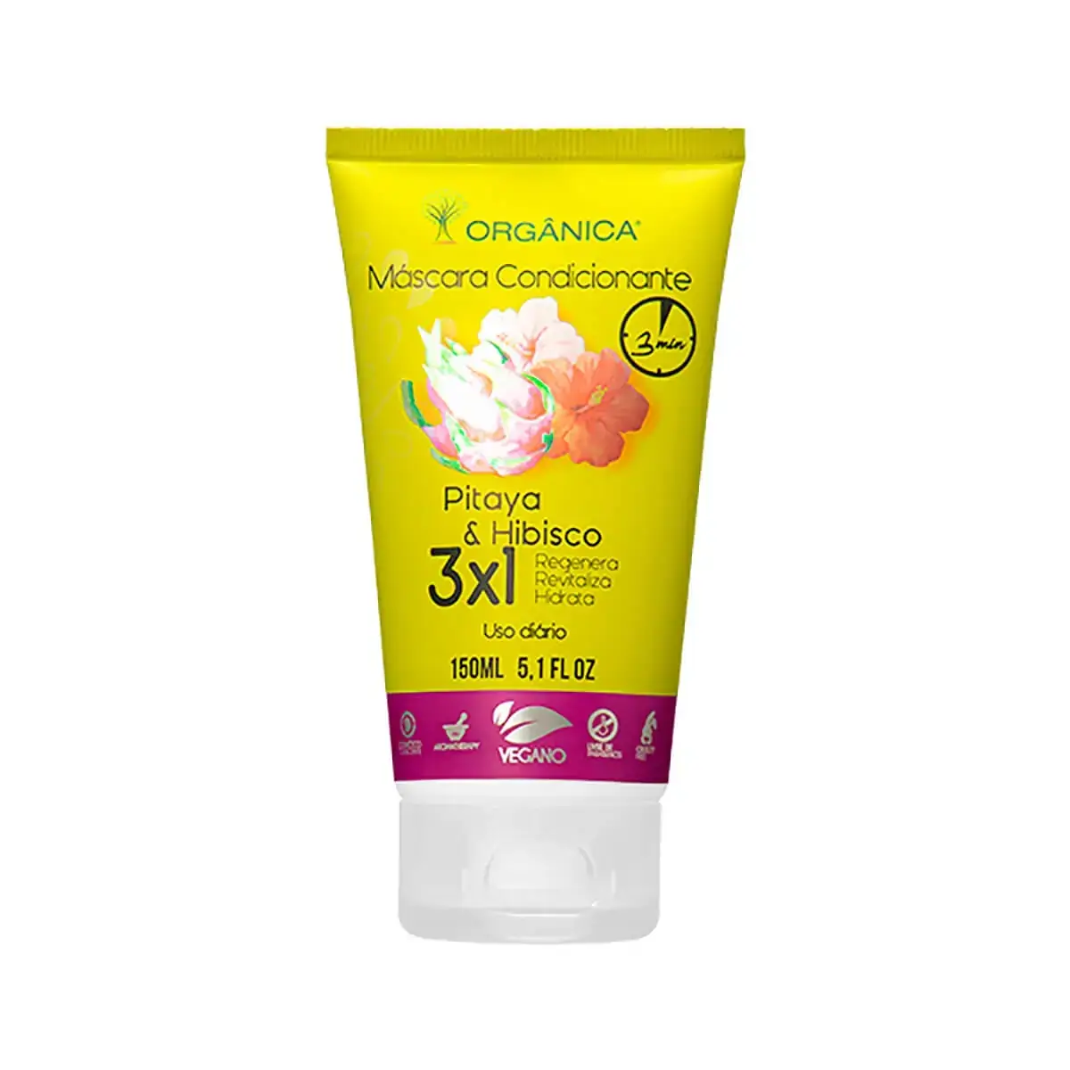 Máscara Orgânica Condicionante Pitaya e Hibisco 3 em 1 180ml