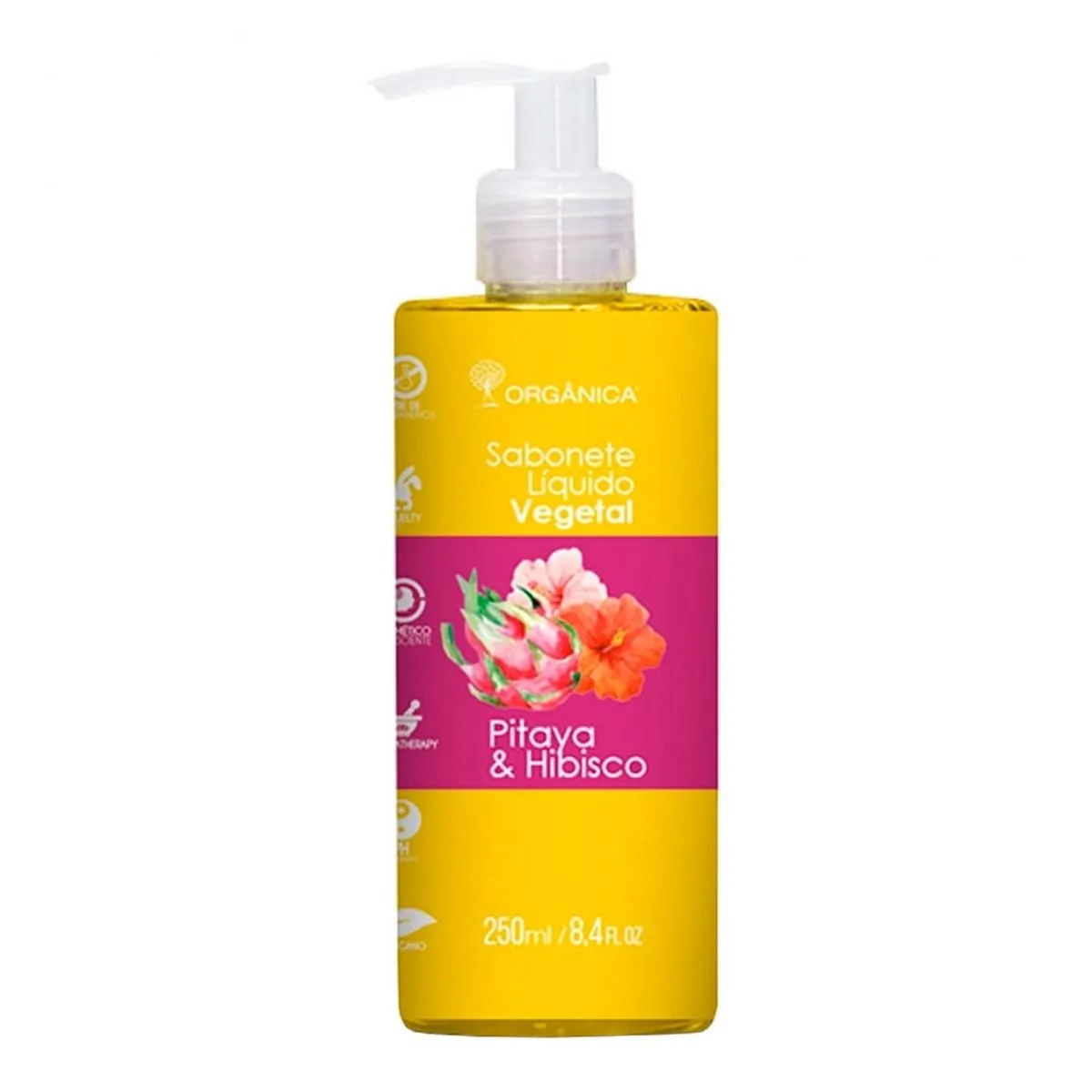 Organica Sab Liq Puro Vegetal R.ocsvl10 250ml Pitaya E Hibisco