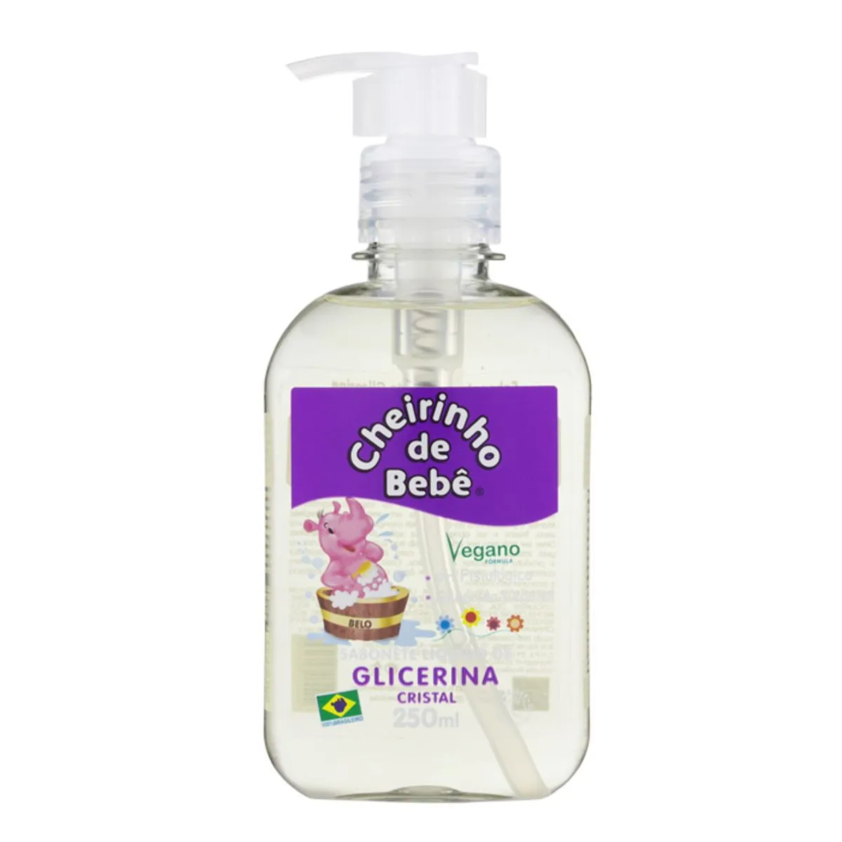 Sabonete Líquido De Glicerina Cristal Cheirinho De Bebê Frasco 250ml