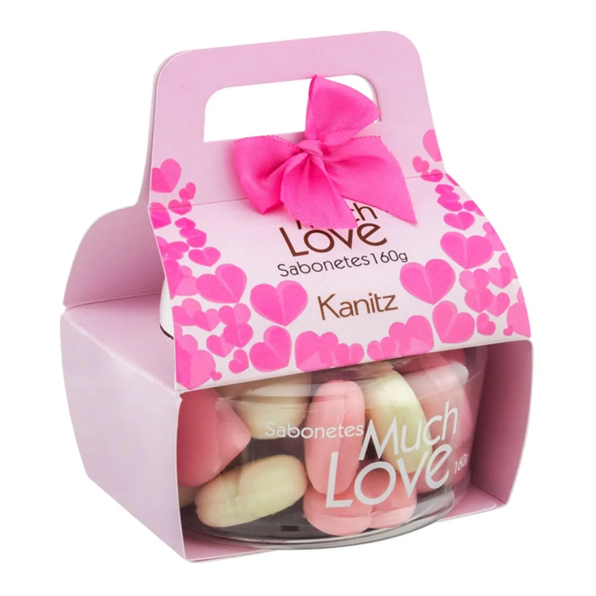 Sabonete Barra Pink Minicoração Much Love Pote 213g