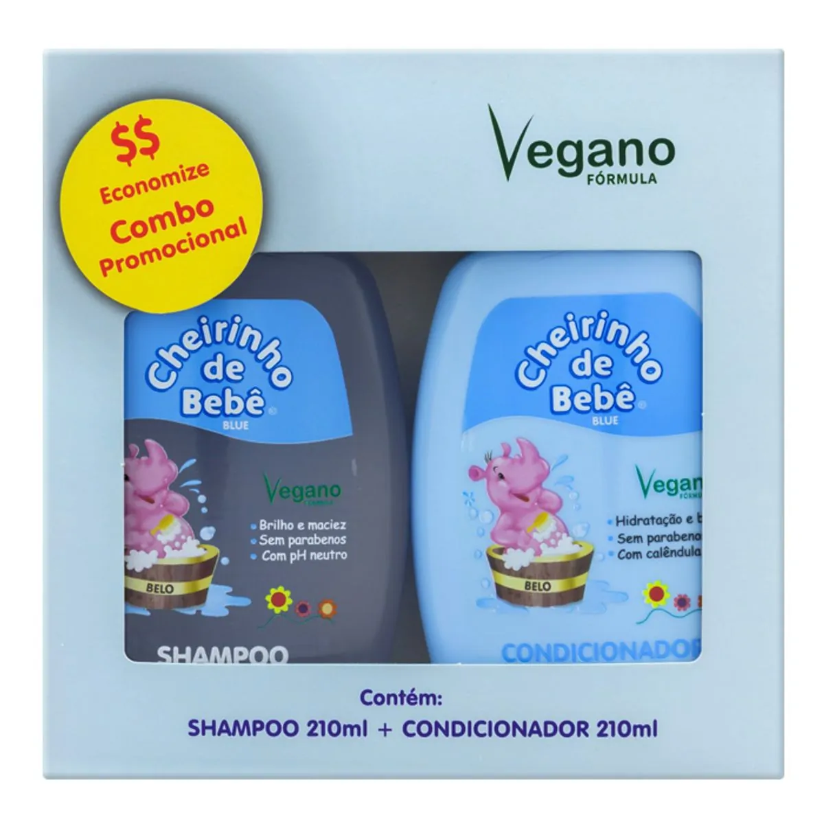 Kit Shampoo Condicionador Suave Cheirinho De Bebê Blue 210ml Cada