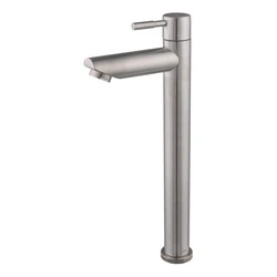 Torneira Banheiro Lavatorio Bica Alta 1/4 De Volta Aço Inox Escovado