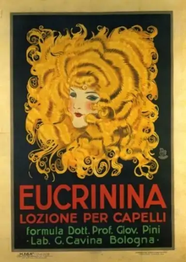 Canvas Blonde Lady Hair Salon Eucrinina Lozione Per Capelli Bologna Italy Italia Italian 12 X 16 Inc