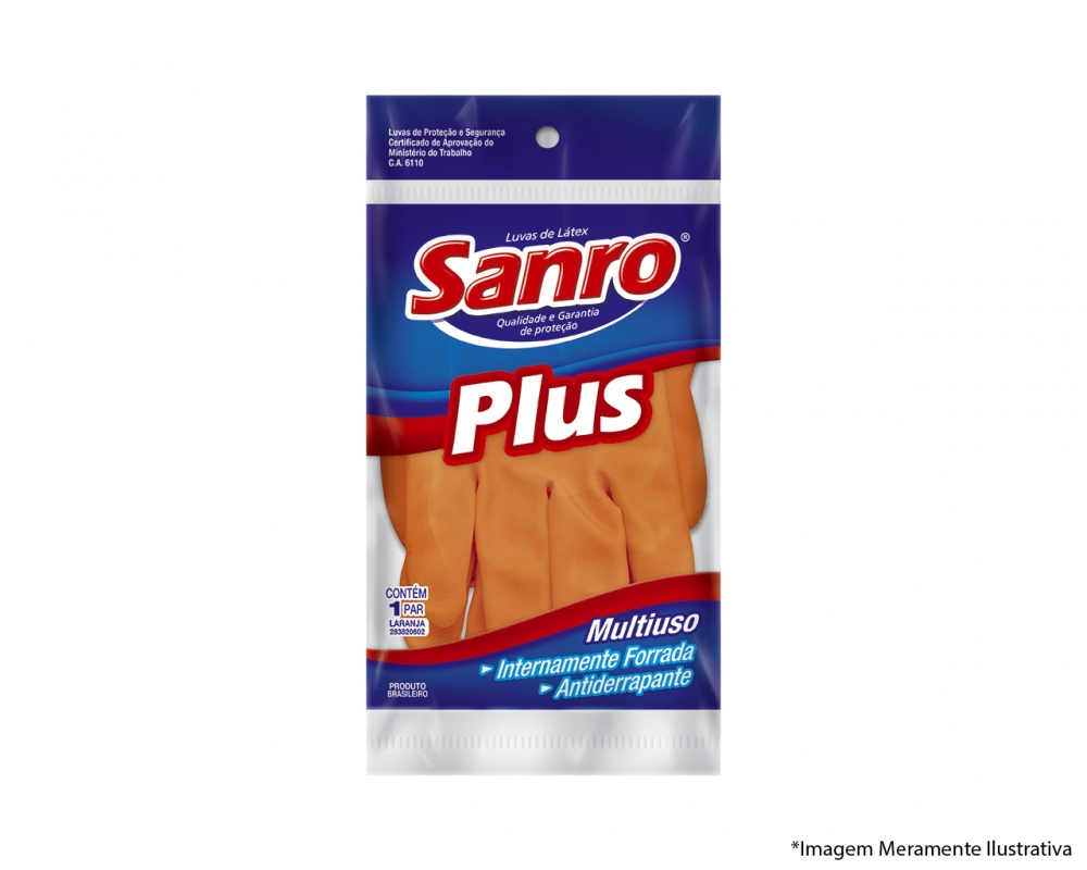 Luva Látex Plus Sanro Médio M