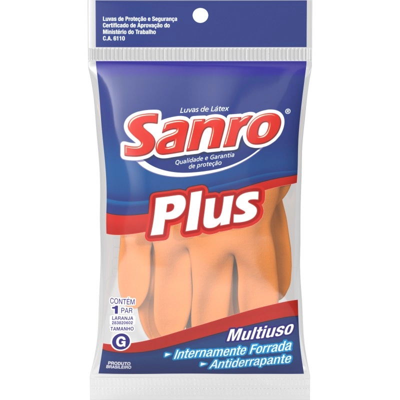 Luva Látex Plus Sanro Grande G