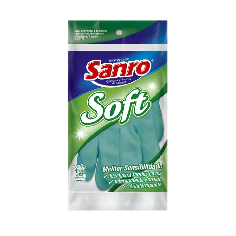 Luvas Descart.sanro Amarela Me