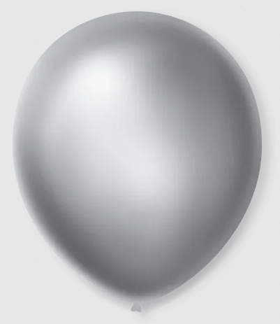 Balão Cintilante N7 Prata 18 Cm 50 Unidades São Roque