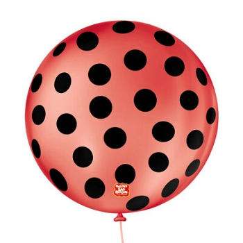 Balão São Roque N 9 C/25 Poá Vermelho E Preto