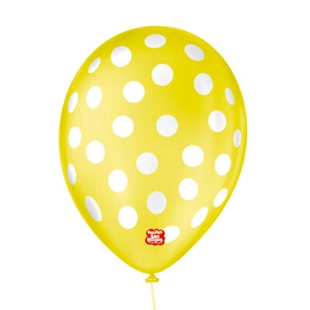Balao N9 Bolinha Amarelo/brc C/25 Sao Roque