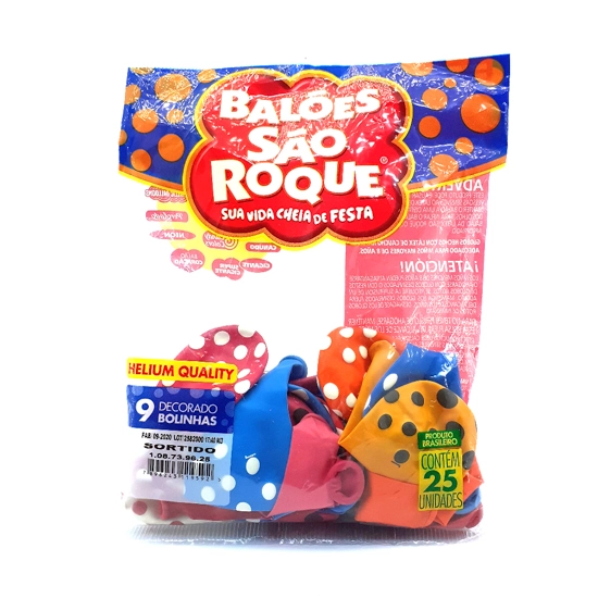 Balao N9 Bolinha Sort C/25 Sao Roque