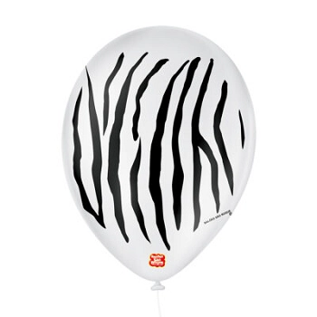 Balao N9 Safari Zebra Brc/preto C/25 Sao Roque
