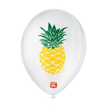 Balao 9 Tema Abacaxi C/25 Bran Co/amarelo Sol/verde
