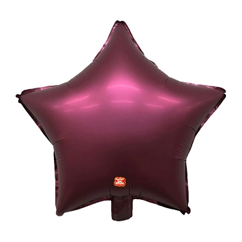 Balao Metalizado Estrela 18 Fosco Rosa Escuro 45cm