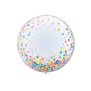 Balao Bolha Metalizado 24 61cm Cristal Confeti Msc