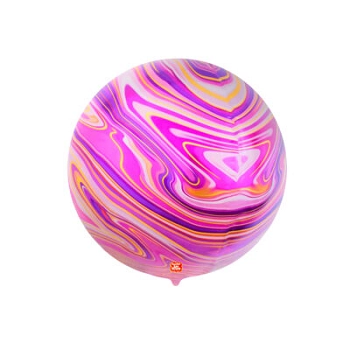 Balao Metalizado Marmorizado 24 Roxo 62cm
