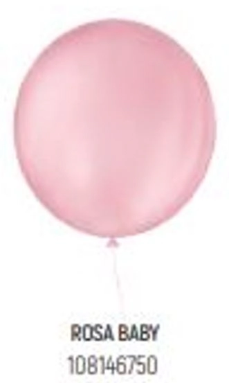 Bola De Soprar 9 Lisa Redondo Rosa Baby Atacado Pct C/50 Sao Roque