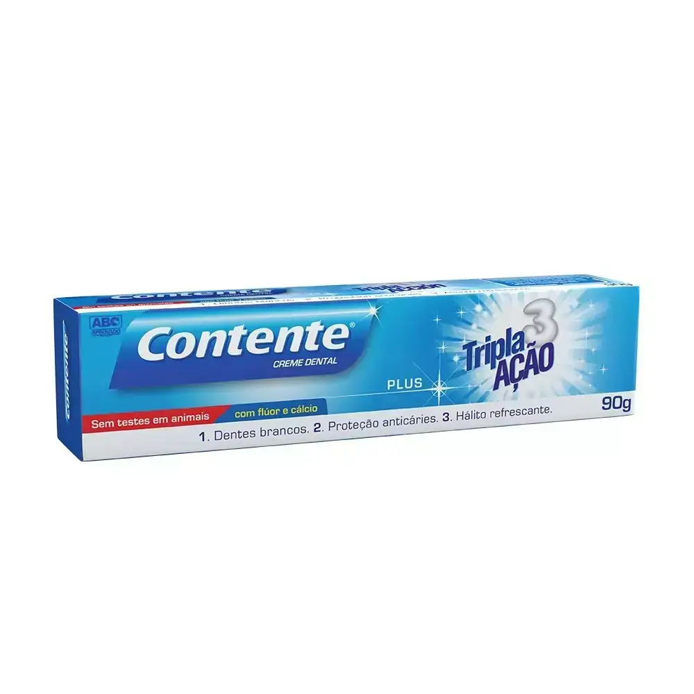 Creme Dental Vegano Tripla Ação 90g - Contente Suavetex