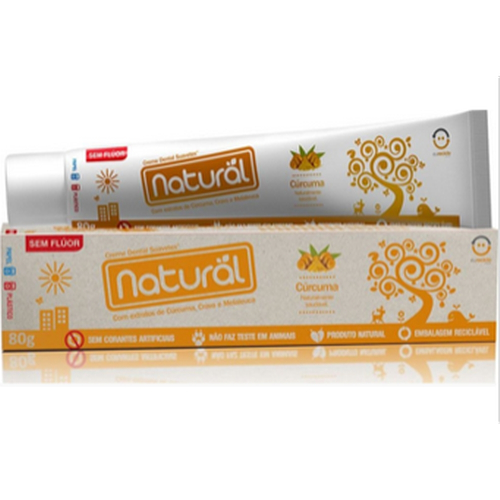 Creme Dental Natural Com Extratos De Curcuma, Cravo E Melaleuca 80g