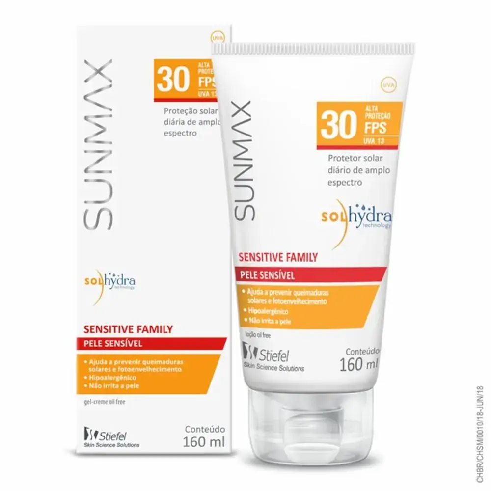 Protetor Solar Sensitive Family Fps 30 Sunmax Caixa 160ml