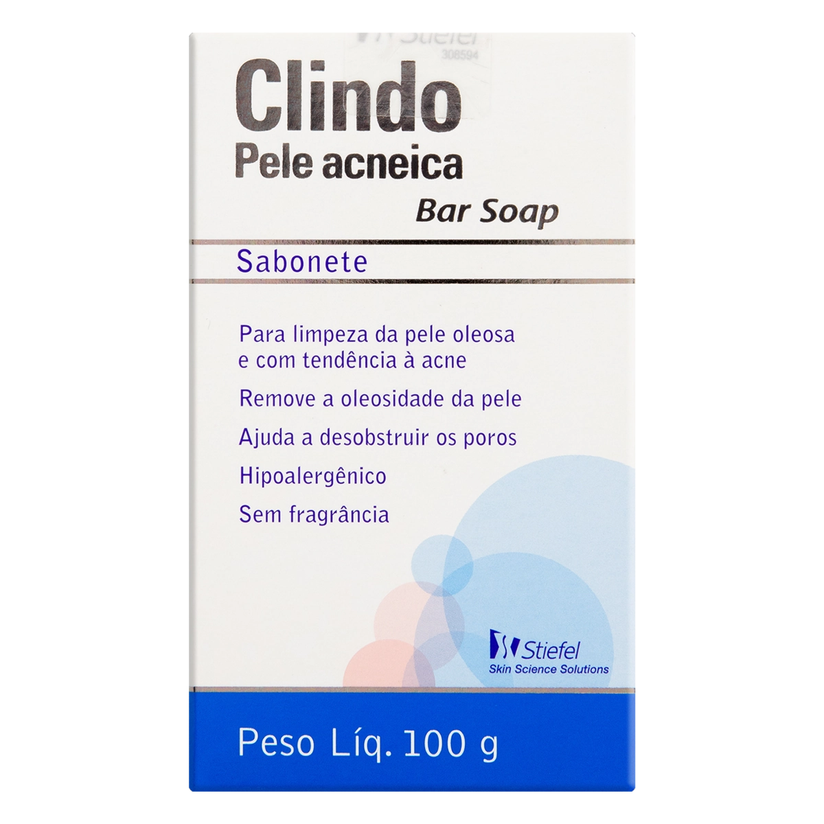 Sabonete Em Barra Pele Acneica Sem Perfume Clindo Caixa 100g