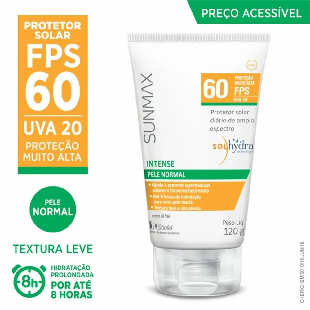 Protetor Solar Intense Fps 60 Sunmax Caixa 120g
