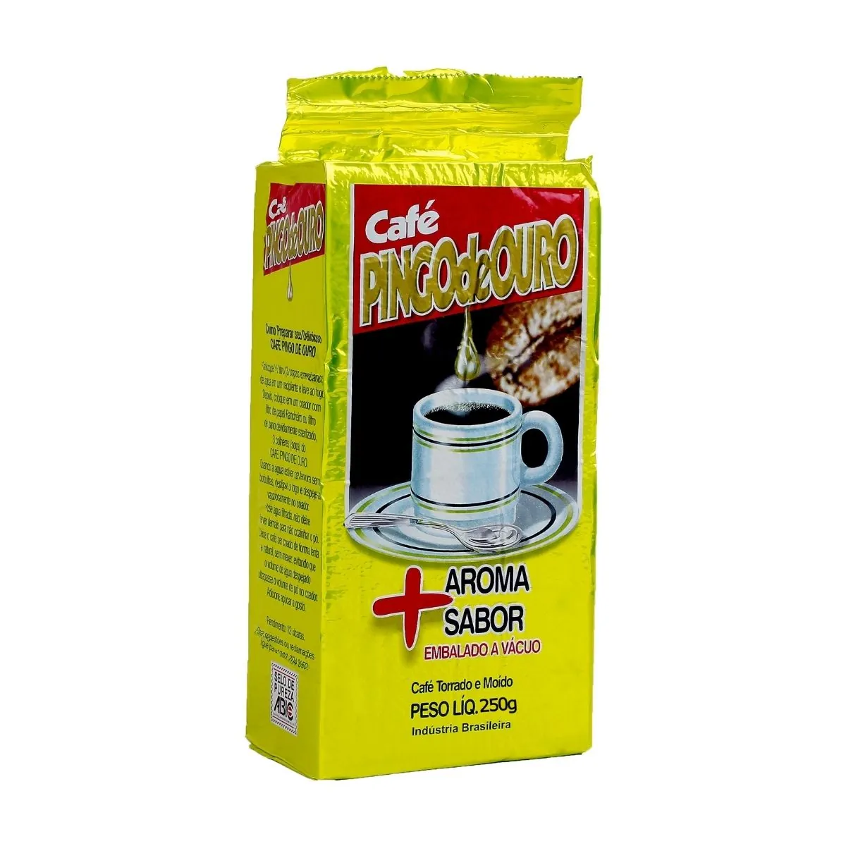 Café Pingo De Ouro Drop Of Gold Brazilian Coffee Ground And Roasted Vacuum Packed 250g