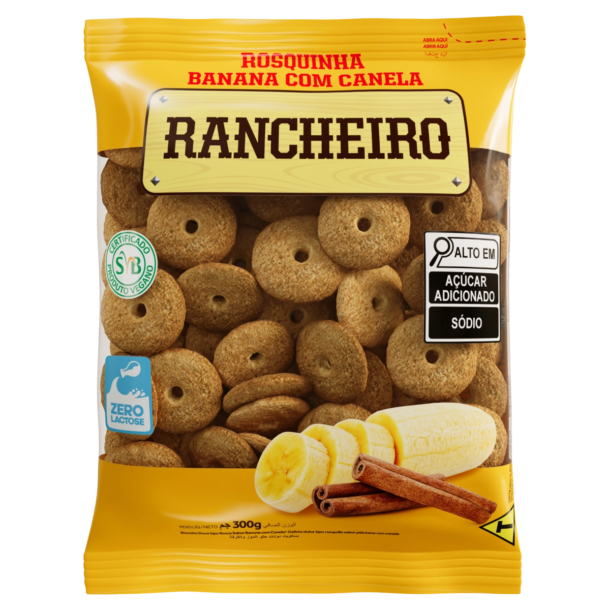 Biscoito Rosquinha RANCHEIRO Banana com Canela 300g