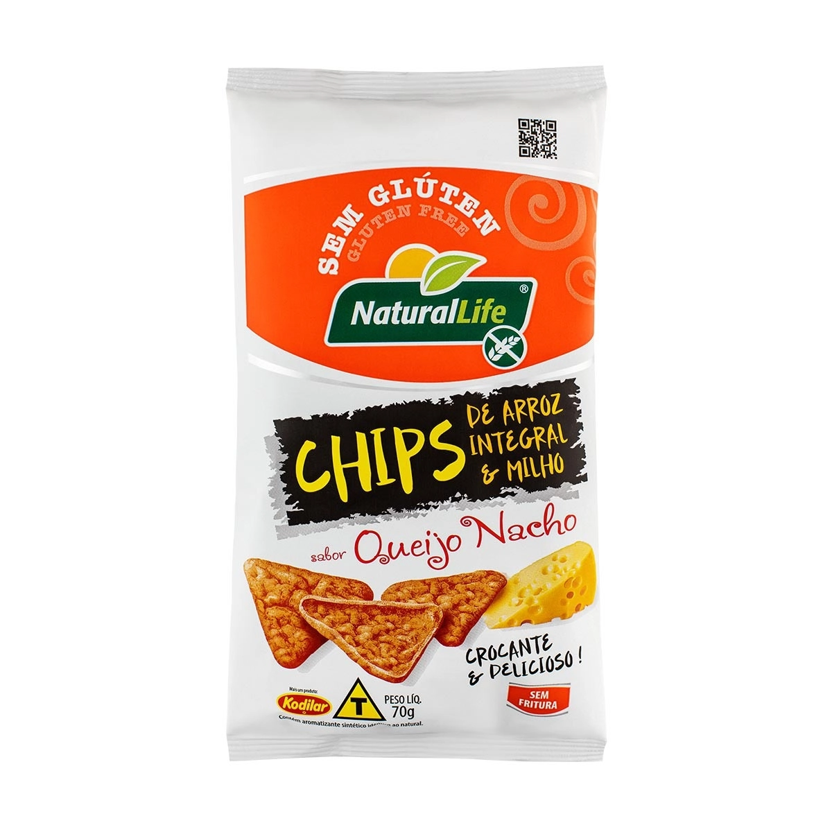 Chips Natural Life Arroz E Milho 70g Queijo Nacho S/ Gluten
